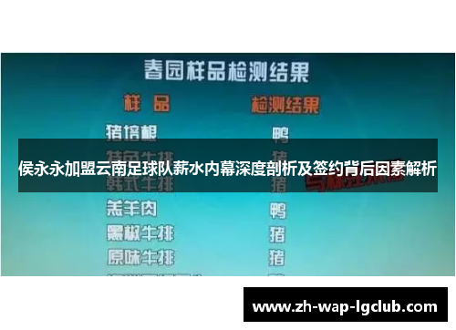 侯永永加盟云南足球队薪水内幕深度剖析及签约背后因素解析 侯永永加盟云南足球队薪水内幕深度剖析及签约背后因素解析