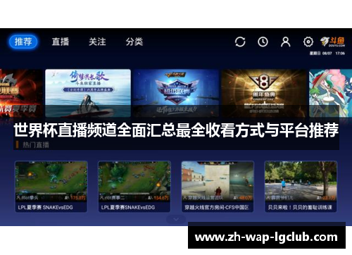 世界杯直播频道全面汇总最全收看方式与平台推荐